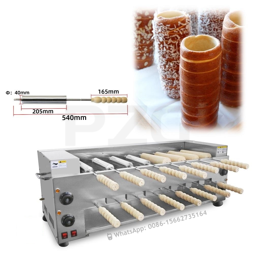 Waffle Cone Maker - เครื่องทำขนมเค้กปล่องไฟ เครื่องย่างโรลสแตนเลส เครื่องทำขนมปังโรล ไอศกรีมโคน เครื่องทำเคอร์โตสคาลาคส์ เครื่องทำวาฟเฟิล
