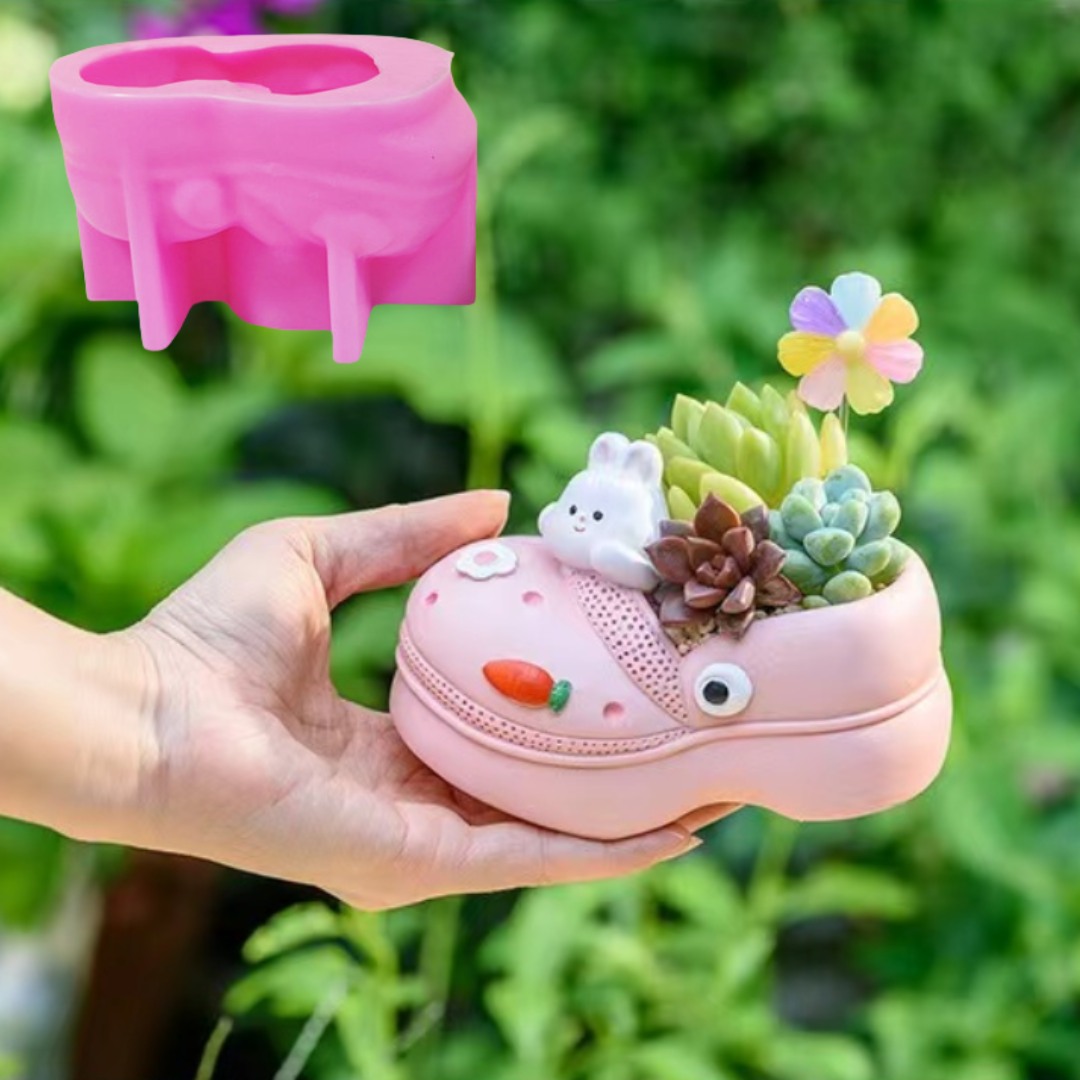 Potsticker Mold - 3D สัตว์รองเท้าแตะ Succulent พืชดอกไม้หม้อซิลิโคนเรซินแม่พิมพ์รองเท้ารองเท้าแตะกล่องเก็บผู้ถือปากกาคอนกรีตยิปซั่มแม่พิมพ์