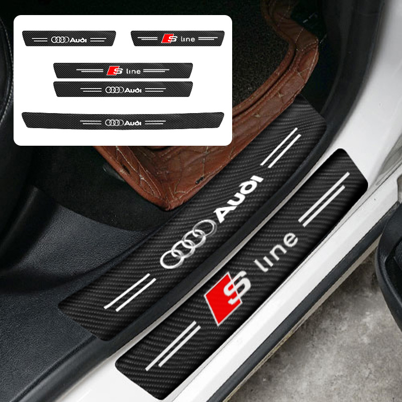 Crepe Pan Carbon - สติ๊กเกอร์คาร์บอนไฟเบอร์ตกแต่งขอบประตูรถยนต์ สำหรับ Audi A7 A8 Q1