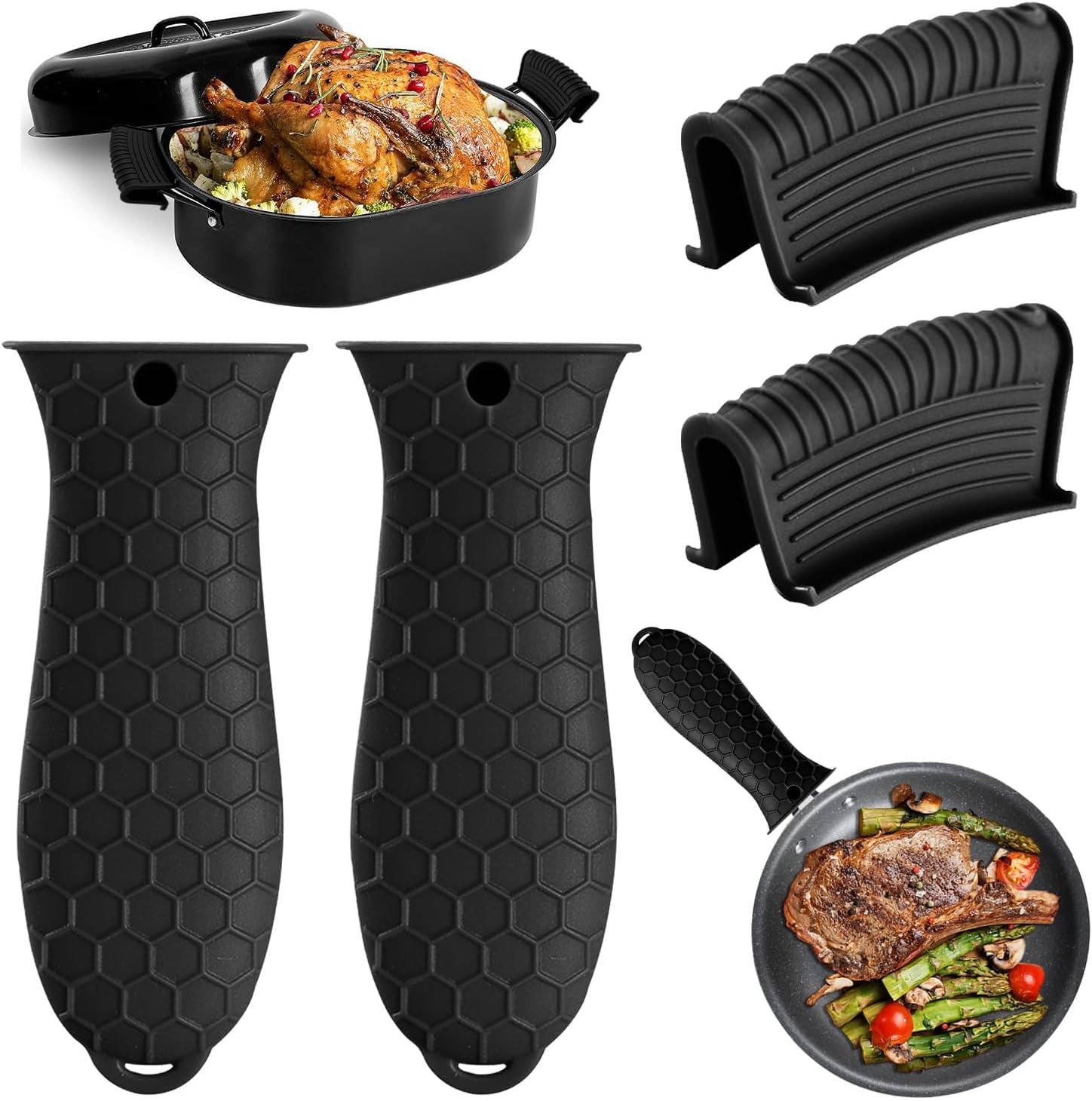 Cast Iron Corn - ฝาครอบด้ามจับซิลิโคนทนความร้อน, ฝาครอบด้ามจับเหล็กหล่อ, ที่รองหม้อ, แผ่นรองกระทะเหล็กหล่อ, ฝาครอบด้ามจับหม้อเหล็กหล่อ