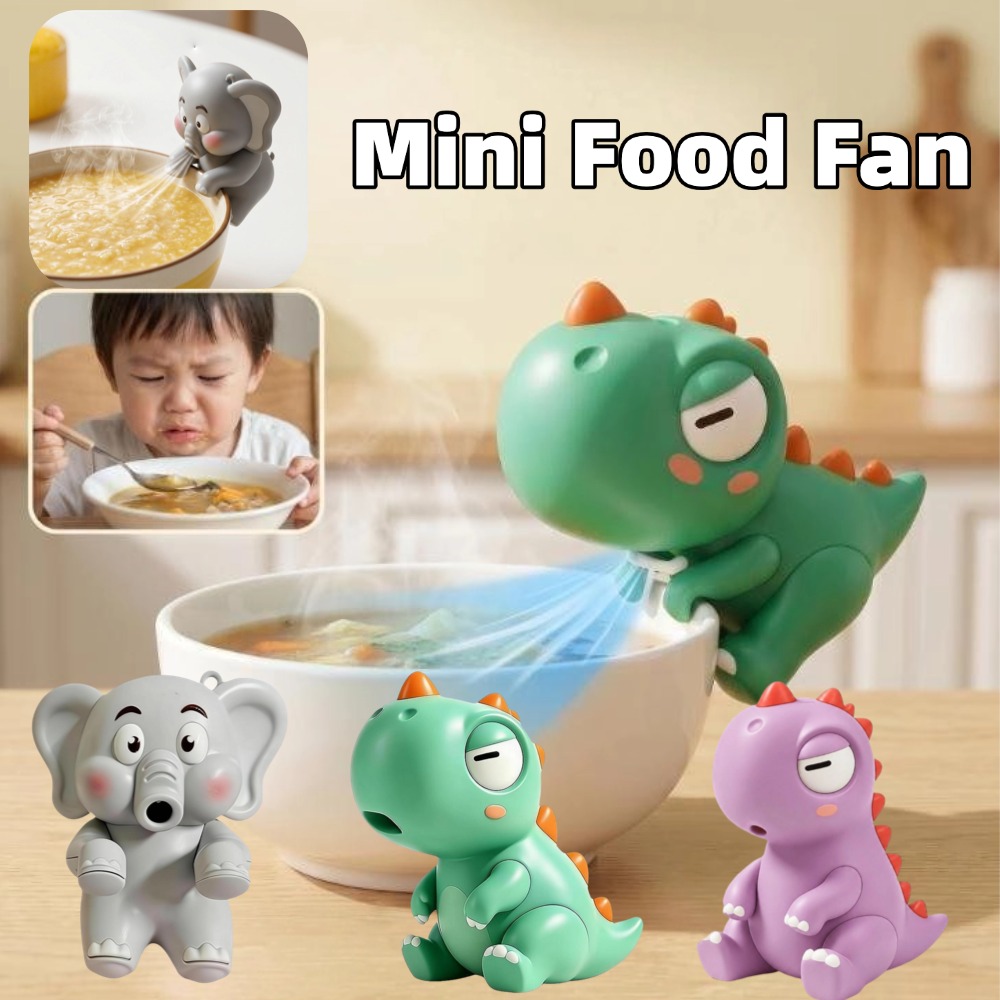 Dim Sum Basket - พัดลมเป่าอาหารรูปไดโนเสาร์และช้างน่ารัก สำหรับบะหมี่ร้อน ข้าวต้ม ถ้วยและชาม พัดลมหนีบอาหารขนาดเล็ก ชาร์จ