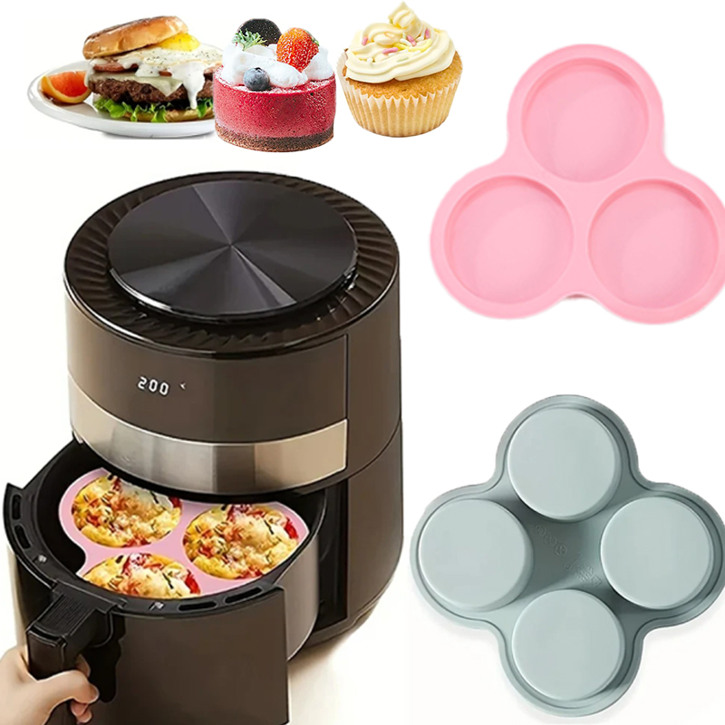 Egg Waffle Pan - แม่พิมพ์ซิลิโคนสำหรับทอดไข่แบบใช้ซ้ำได้ 3/4 ช่อง ไม่ติดกระทะ สำหรับทำคัพเค้ก อบขนม