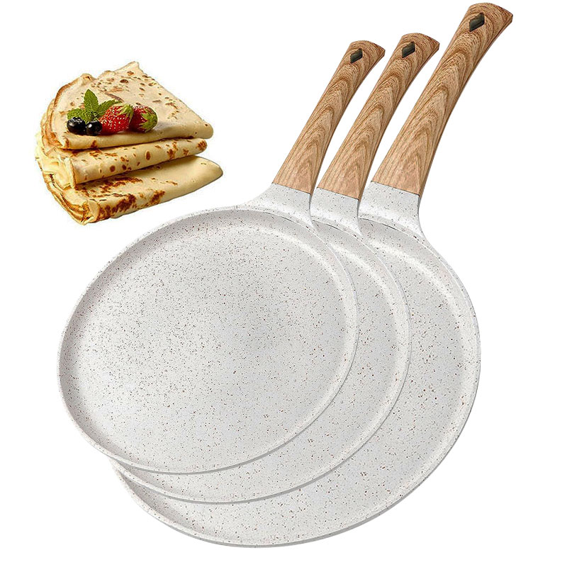 Egg Waffle Pan - กระทะทำเครป/ไข่/พิซซ่า/ตอร์ติญ่า/แพนเค้ก ขนาด 20/24/28 ซม. เคลือบกันติด ใช้กับเตาแม่เหล็กไฟฟ้าได้