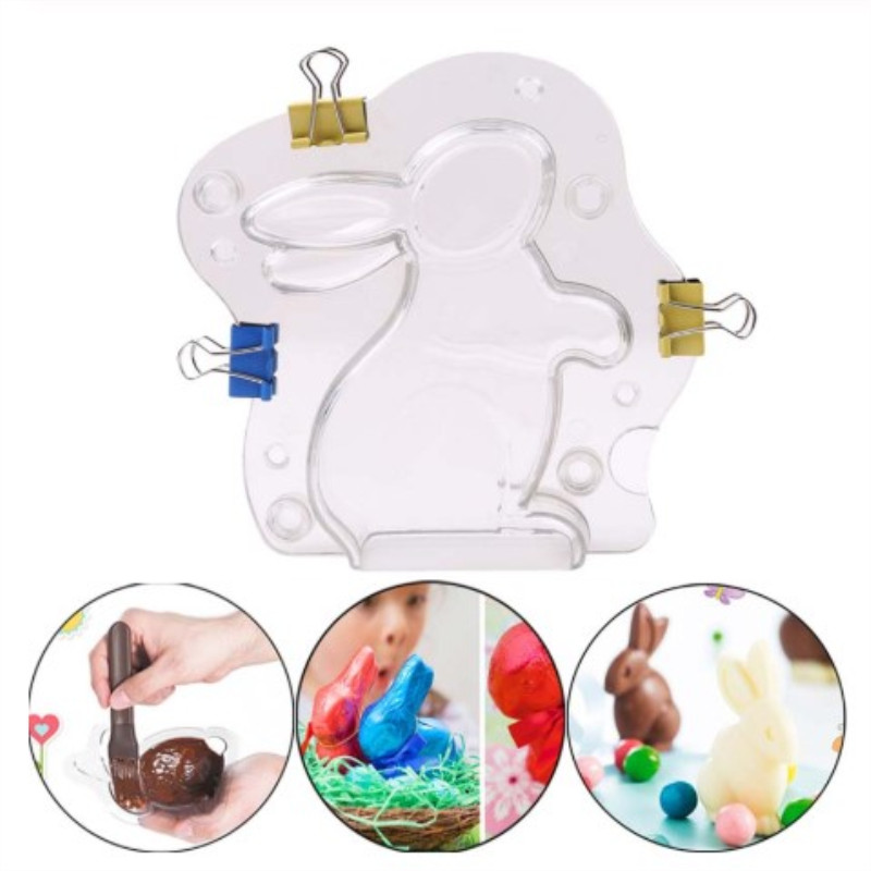 Bunny Cake Mold - ใหม่ 3D กระต่ายรูปช็อกโกแลต Mould Reusable Easter