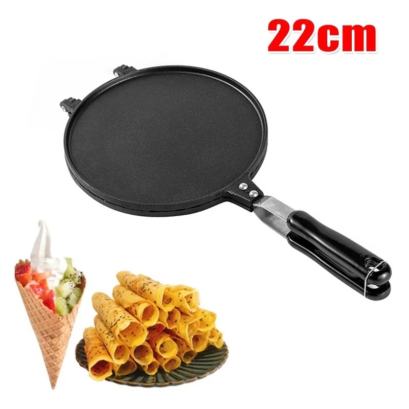 Egg Waffle Pan - 22 ซม.Non-Stick ไข่ม้วนเครื่องทําวาฟเฟิล Baking PAN Ice