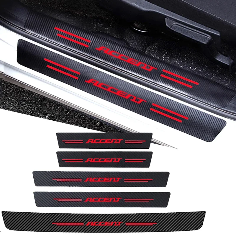 Crepe Pan Carbon - จัดแต่งทรงผมรถประตูเกณฑ์ Sill Anti Scratch สติกเกอร์สําหรับ Hyundai