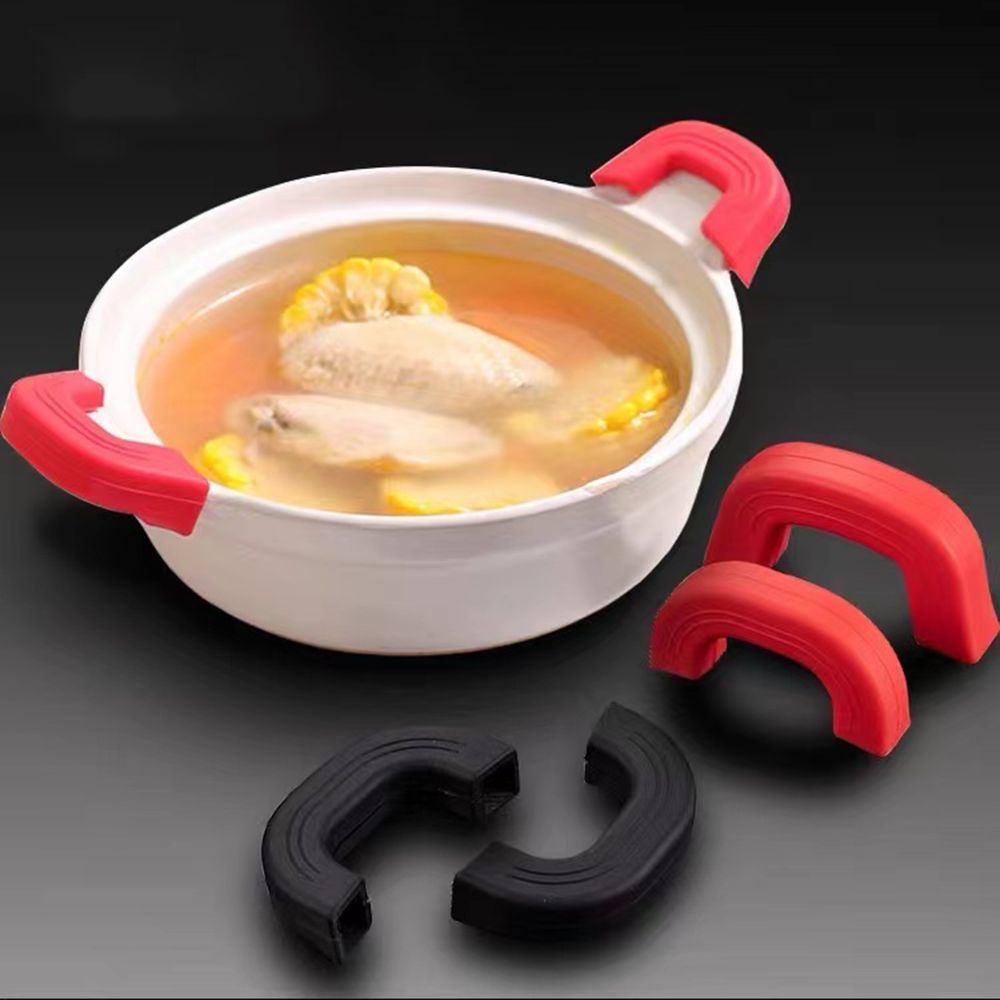 Cast Iron Corn - 2PCS ซิลิโคน Anti-Scald หม้อ Cover หม้อหูคลิปสำหรับกระทะเหล็กหล่อกระทะเครื่องมือทำครัว