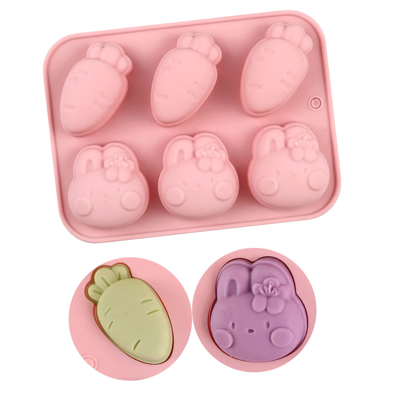 Bunny Cake Mold - แม่พิมพ์ซิลิโคนลายการ์ตูน รูปกระต่าย แครอท สำหรับทำคุกกี้ ช็อกโกแลต ลูกอม