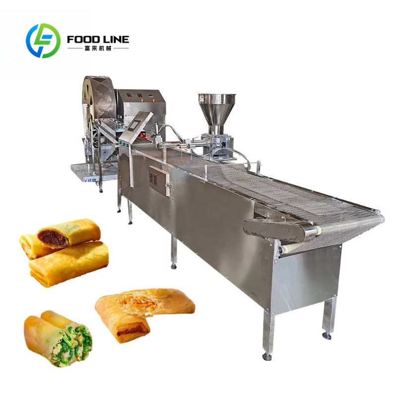 Spring Roll Wrapper - เครื่องทำปอเปี๊ยะเมลาลูก้าแบบกำหนดเองได้ พร้อมคู่มือการใช้งาน เครื่องทำปอเปี๊ยะ สายการผลิตห่อปอเปี๊ยะ สำหรับใช้ในเชิงพาณิชย์