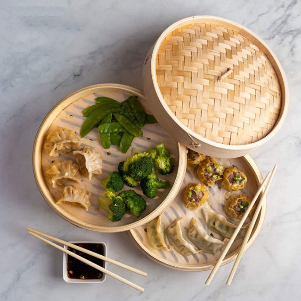 ซึ้งนึ่งอาหารจีน ซึ้งไม้ไผ่ สำ - Bao Steamer Bamboo บทวิจารณ์และราคา