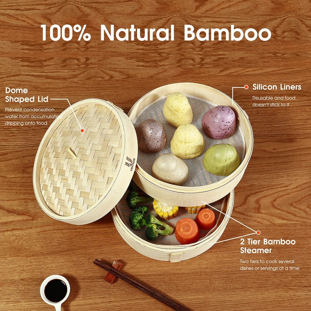 ตะกร้า kukusan bambu พร้อมฝาปิ - Bao Steamer Bamboo บทวิจารณ์และราคา