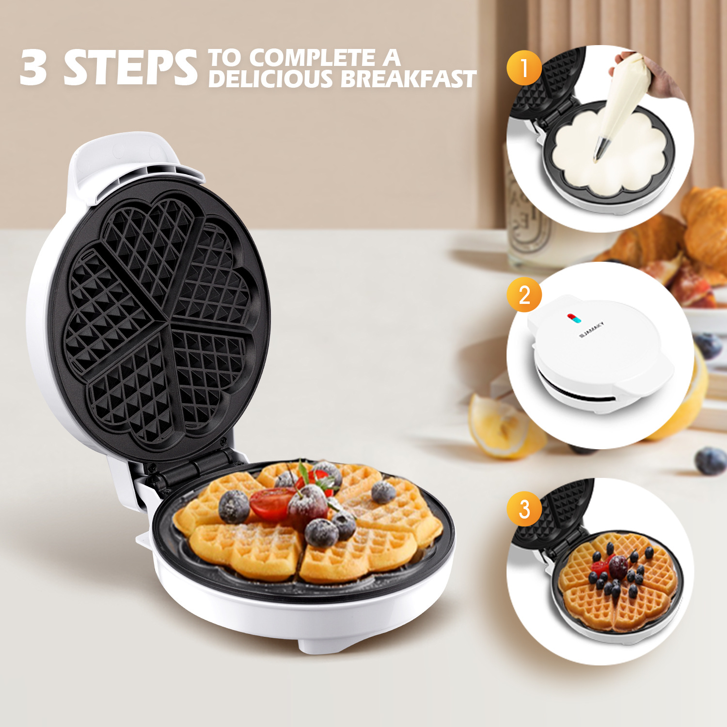 อาหารเช้าวาฟเฟิลแม่พิมพ์เค้กไข - Egg Waffle Pan บทวิจารณ์และราคา