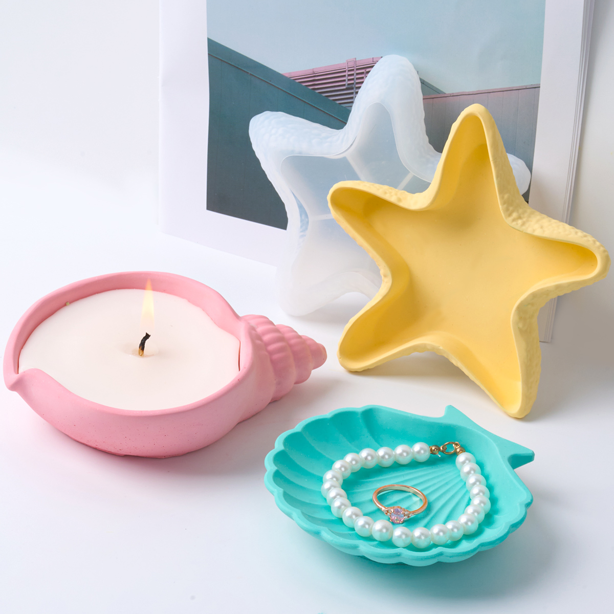 DIY คอนกรีตปลาดาว Starage ถาดแ - Potsticker Mold บทวิจารณ์และราคา