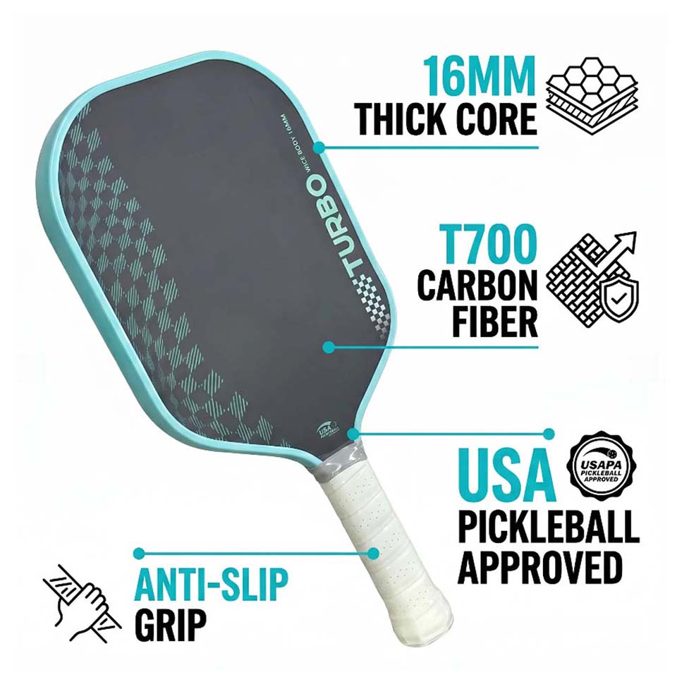 ไม้พายพิคเคิลบอล TURBO T700 ผิ - Crepe Pan Carbon บทวิจารณ์และราคา