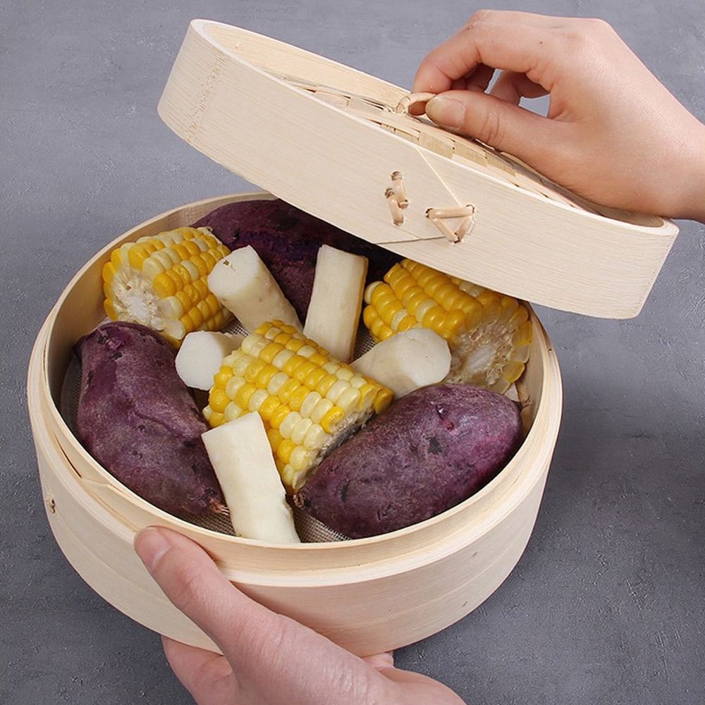 หวดไม้ไผ่จีนมีฝาปิดสำหรับทำอาห - Bao Steamer Bamboo บทวิจารณ์และราคา