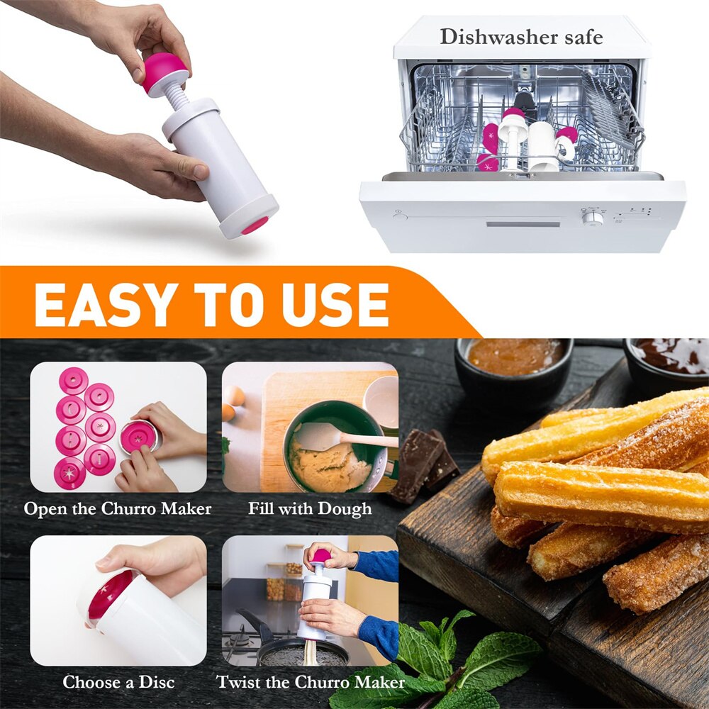 ชุดทำเชอร์โรพลาสติกแบบพกพาเครื - Churros Maker Gun บทวิจารณ์และราคา