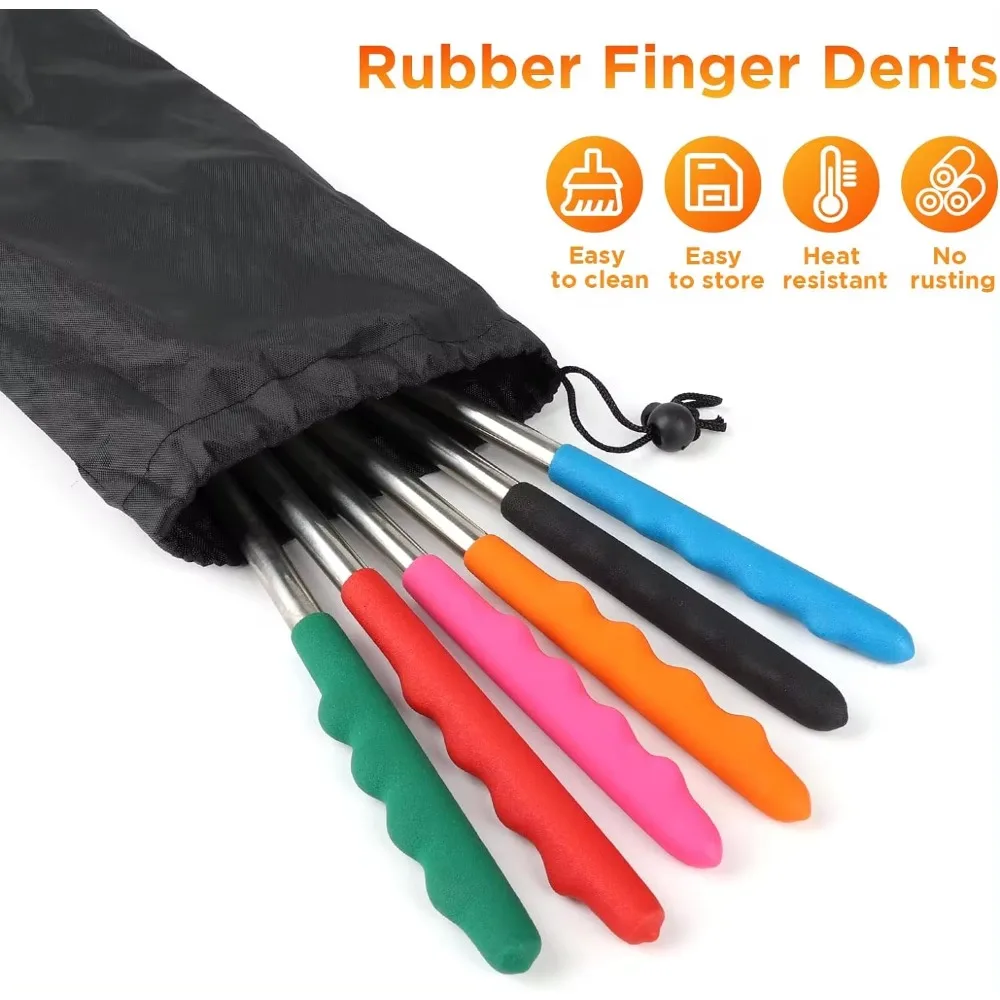 5/6/10pcs Telescopic BBQ Forks - Hot Dog Press บทวิจารณ์และราคา